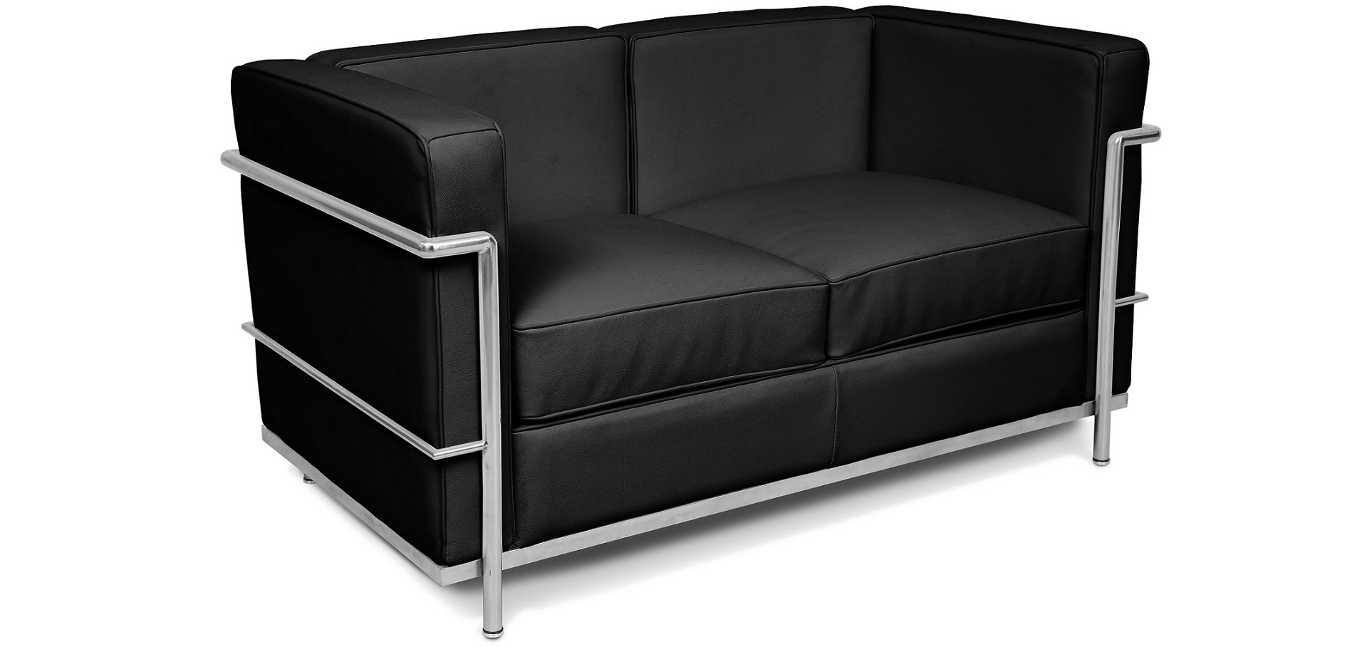 salon Auckland Dokter Le Corbusier Love Seat – LC2 2-Seater Sofa Black Leather – Reproduction |  Modish Furbish